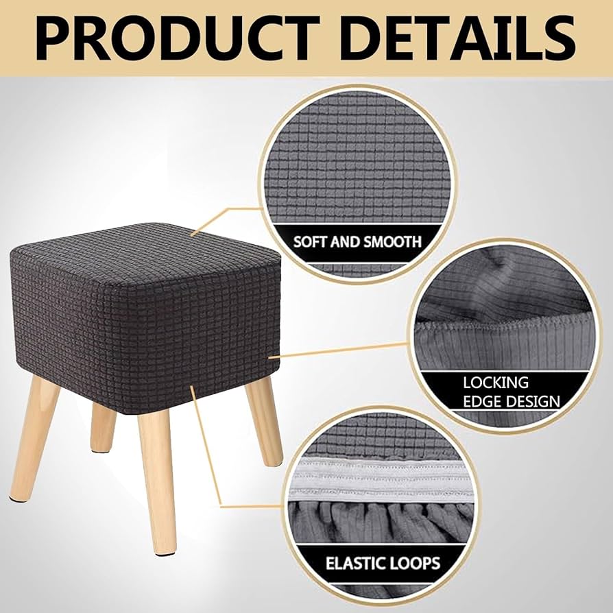 Amazon.co.jp: ジャガード伸縮性オットマンカバー - 正方形 30